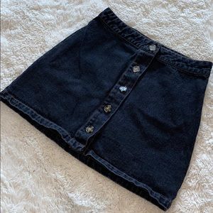 Jean button Mini skirt